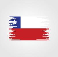 Chile Flag With Watercolor Brush style design vector
