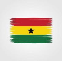 Flag of Ghana with brush style vector