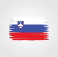 Flag of Slovenia with brush style vector