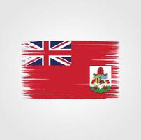 Flag of Bermuda with brush style vector