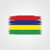 Mauritius Flag with brush style vector