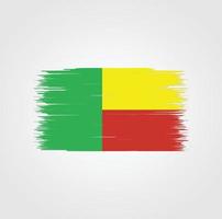 Benin Flag with brush style vector