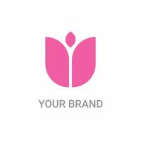 Feminine pink logo in the shape of colorful flowers, perfect for boutique businesses, make-up or beauty services vector