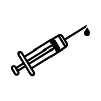 Medical syringe injection icon design vector. vector
