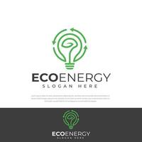 Eco-friendly recycled green energy light bulb logo, symbol, icon,Caring for the environment,Environmentally friendly, world environment day vector design template