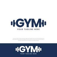 GYM Fitness logo Barbell symbol design template vector