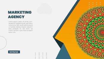 Mandala ornate background for marketing agency vector