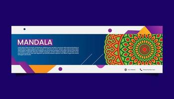 Mandala ornate background for web banner business vector
