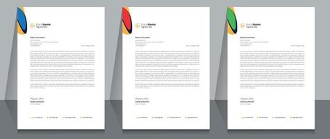 Creative Corporate Business Letterhead Template Design. vector