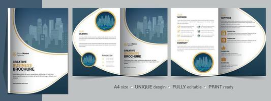 Creative Corporate Modern Business Bifold Brochure Template Design. vector