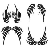 Tribal wing design illustration vector