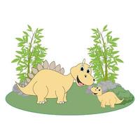 ejemplo lindo de la historieta del animal del dinosaurio vector