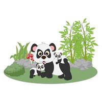 cute panda animal cartoon illustration vector