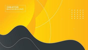 Abstract background with wave black and yellow colour vector