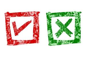 Tick and cross  signs. Checkmark OK and X icons. vector