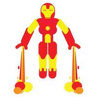 Flying robot superhero suit. vector