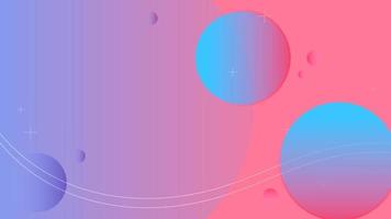 pink purple gradient space background with bubble ornaments and lines clean and easy to use vector