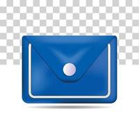 icono de bolsa, archivo vectorial de correo electrónico 3d vector