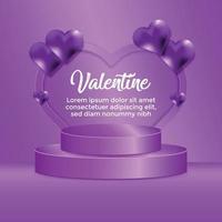 podium 3D ornament love with valentine theme