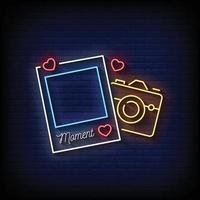 Frame Photo Neon Signs Style Text Vector