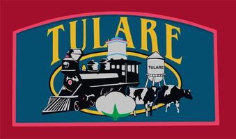 Welcome sign at Tulare, California vector