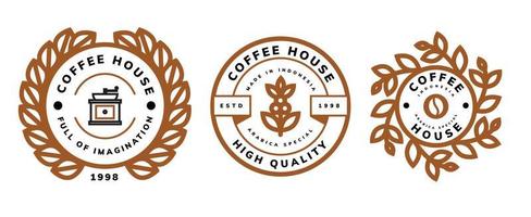 vintage coffee logo template design vector