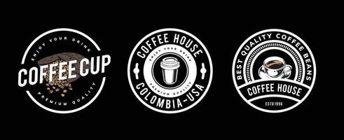 vintage coffee logo design vector