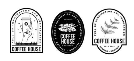 vintage coffee logo design vector