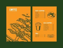 ilustración de café para el diseño del menú vector