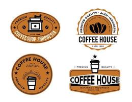 vintage coffee logo template design vector