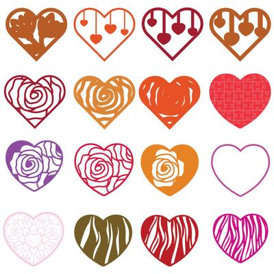 Hearts, Set of hearts icon, heart drawn hand - stock vector