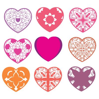 Hearts, Set of hearts icon, heart drawn hand - stock vector