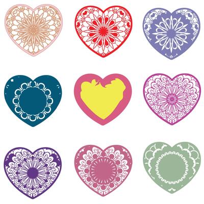 Hearts, Set of hearts icon, heart drawn hand - stock vector