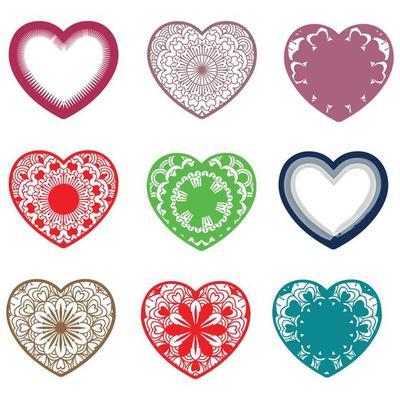 Hearts, Set of hearts icon, heart drawn hand - stock vector