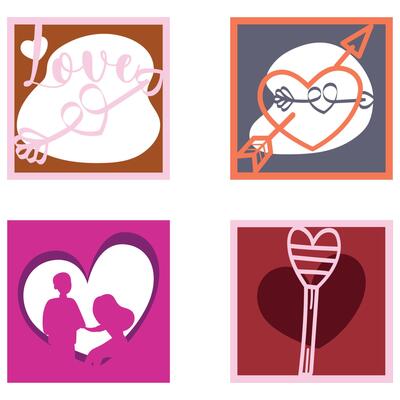 Hearts, Set of hearts icon, heart drawn hand - stock vector