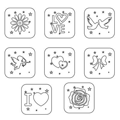 Hearts, Set of hearts icon, heart drawn hand - stock vector