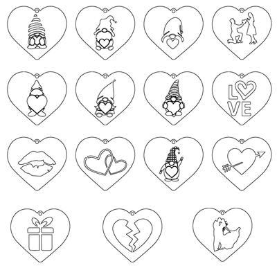 Hearts, Set of hearts icon, heart drawn hand - stock vector