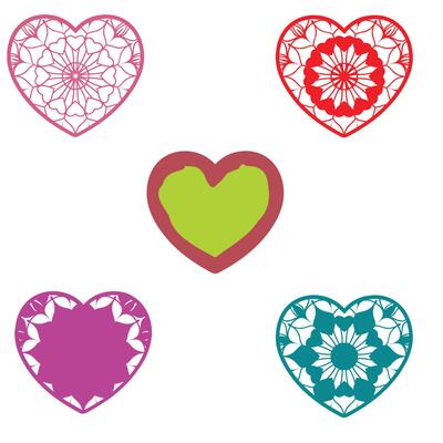 Hearts, Set of hearts icon, heart drawn hand - stock vector