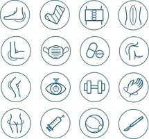 Physiotherapy and orthopedic medical vector icon set