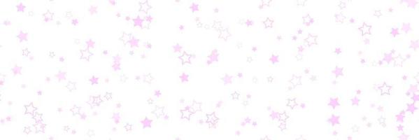 Pink star pattern background for wide banner. Seamless stars background. Vector illustration