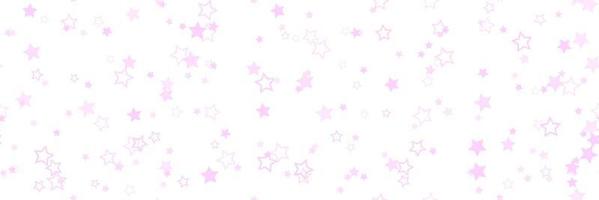 Pink star pattern background for wide banner. Seamless stars background. Vector illustration