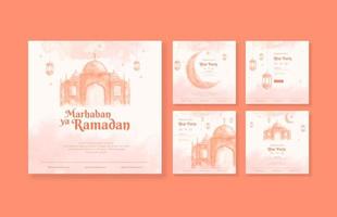 plantilla de publicación de redes sociales de ramadan kareem vector