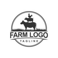 plantilla de logotipo de granja. etiqueta para productos agrícolas. ilustración vectorial vector