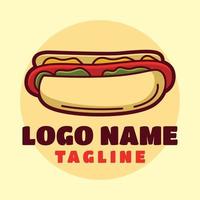 plantilla de logotipo de hot dog, adecuada para el logotipo de restaurante y cafetería vector