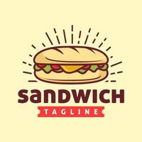 plantilla de logotipo de sándwich, adecuada para el logotipo de restaurante y cafetería