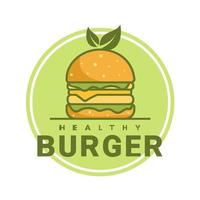 plantilla de logotipo de hamburguesa saludable, adecuada para el logotipo de restaurante y cafetería vector