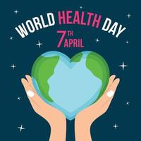 world health day illustration vector, Simple illustration of health day with flat colors vector