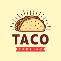 plantilla de logotipo de taco, adecuada para el logotipo de restaurante y cafetería vector