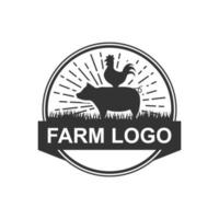 Farm logo template. Label for farm products. Vector illustration
