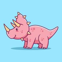 Cute Dinosaur Cartoon Icon Illustration. Animal Flat Cartoon Style vector